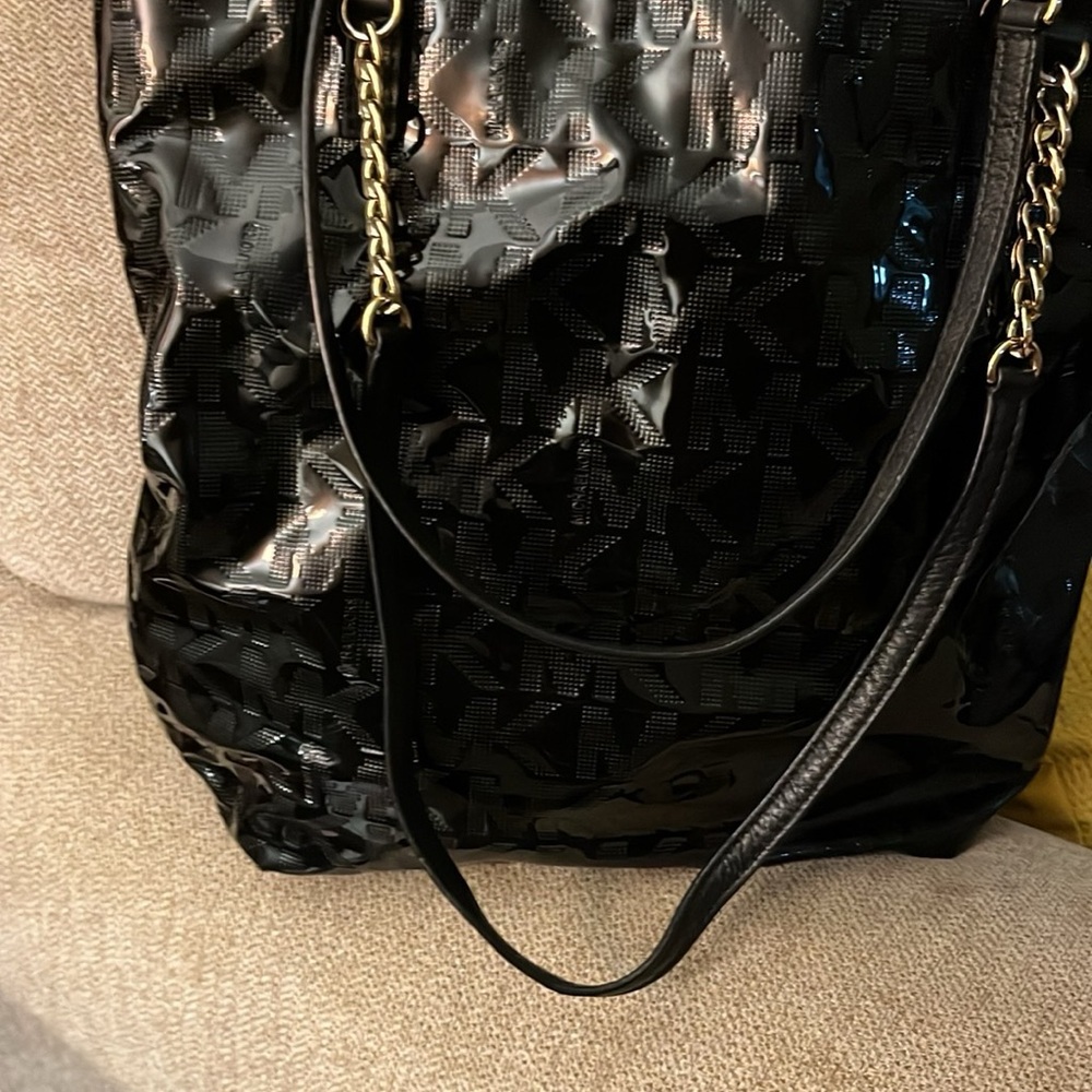 Michael Kors Shiny Black Tote Bag